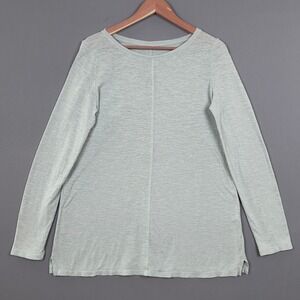 Eileen‎ Fisher Hemp Organic Cotton Long Sleeve Tunic Top Sage Green Small S P